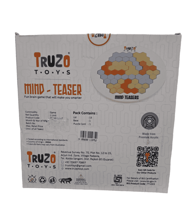 Truzo Toys Mind Teaser Game Back Side