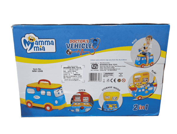 Mamma Mia Doctors Vehicle Ride On Toy Back Side