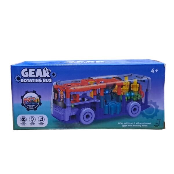 JAVP Enterprises Light Music Gear Rotating Bus Toy Front Side